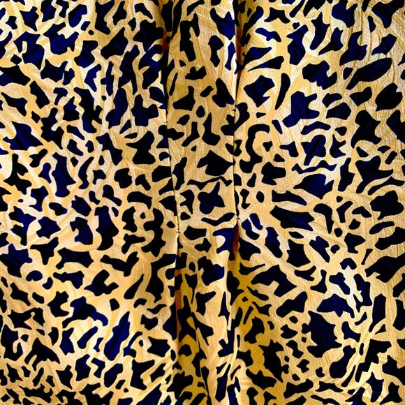 Vintage Silk Animal Cheetah Leopard Print Silk Blouse Long Sleeve Witchy Fairy - Picture 15 of 17